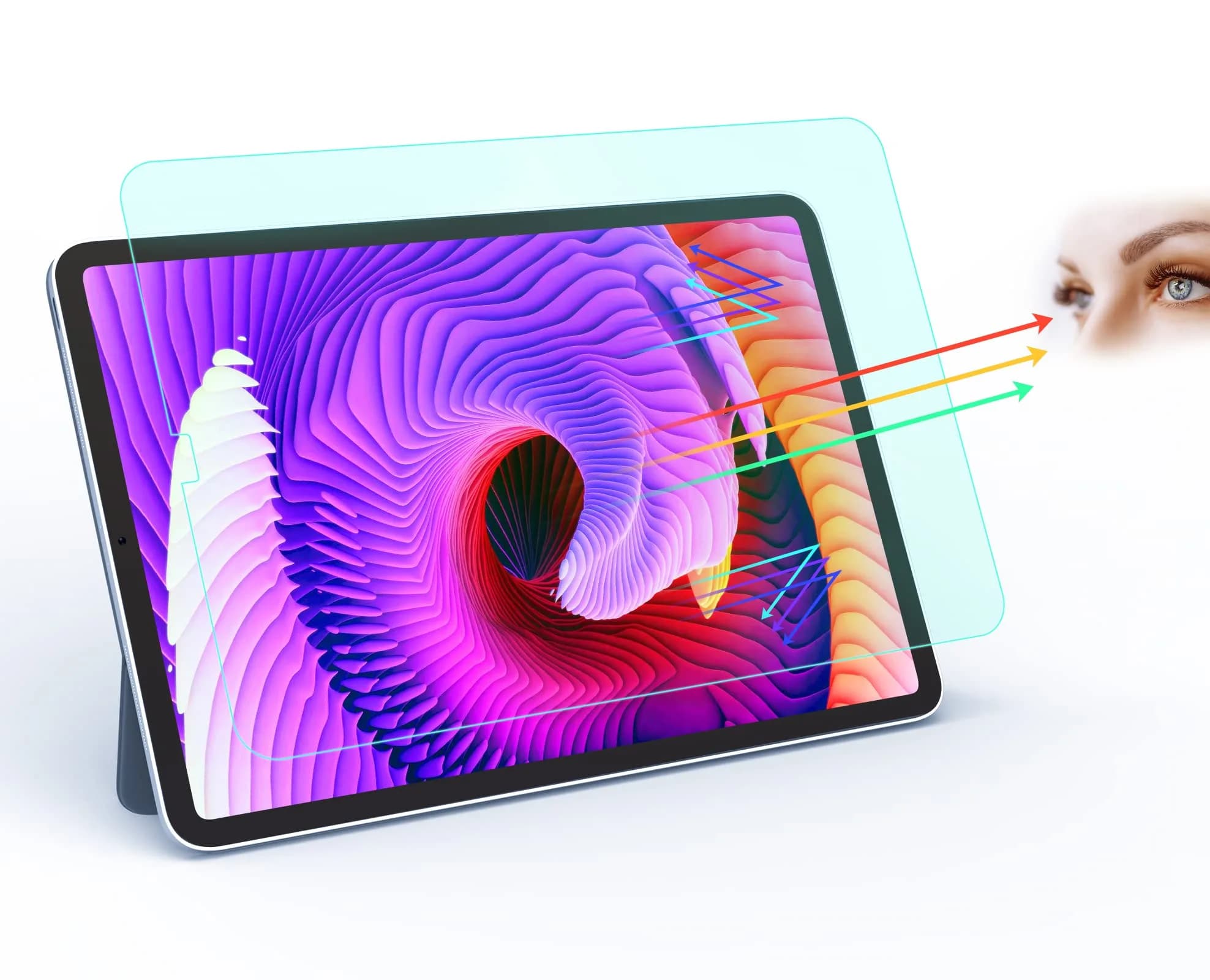 ZOEGAA Anti Blue Light Screen Protector for iPad Air 5th/4th & Pro 11 (2022-2018) | Eye & UV Protection (120c) — Transparent