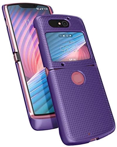 Nakedcellphone Grid Series Flip Phone Case for Motorola RAZR 5G (2020) - Purple, 11cm (4.33in) thumbnail 4