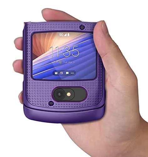 Nakedcellphone Grid Series Flip Phone Case for Motorola RAZR 5G (2020) - Purple, 11cm (4.33in) thumbnail 5