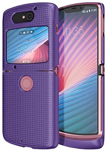 Nakedcellphone Grid Series Flip Phone Case for Motorola RAZR 5G (2020) - Purple, 11cm (4.33in) thumbnail 6