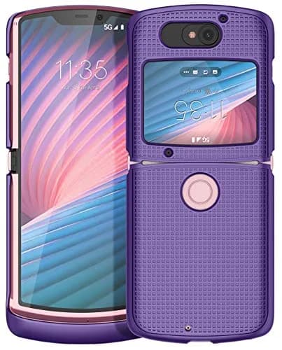 Nakedcellphone Grid Series Flip Phone Case for Motorola RAZR 5G (2020) - Purple, 11cm (4.33in) thumbnail 2