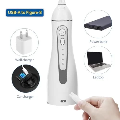 Cabor Water Flosser Charger for COSLUS, Aquasonic, Oralfree, Nicwell, Nicefeel, MOSPRO, Zerhunt, Tovendor, Hangsun, Initio, McNaval and Cremax Oral Irrigator - 1 Pack White thumbnail 2