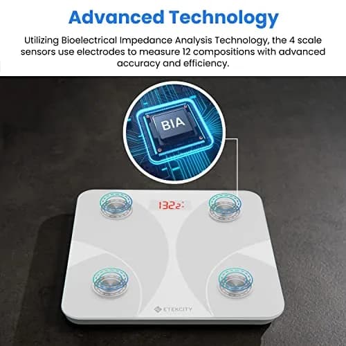 Etekcity Smart Body Composition Scale White 400 lb Capacity | FDA Approved Health Monitor thumbnail 6