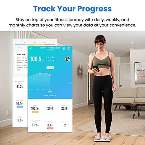 Etekcity Smart Body Composition Scale White 400 lb Capacity | FDA Approved Health Monitor thumbnail 3