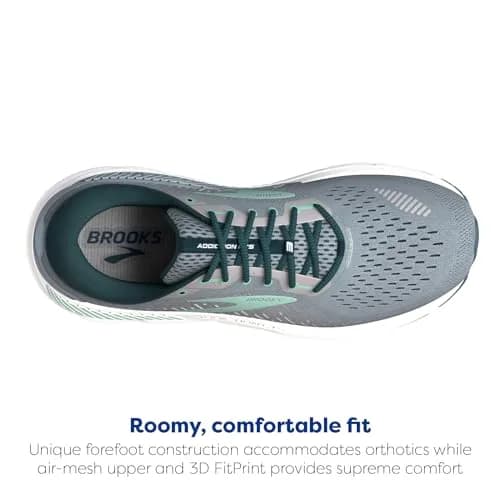 Brooks Women's Addiction GTS 15 Supportive Running Shoe - Grey/Navy/Aqua - 9.5 X-Wide | Support & Comfort for Runners thumbnail 5