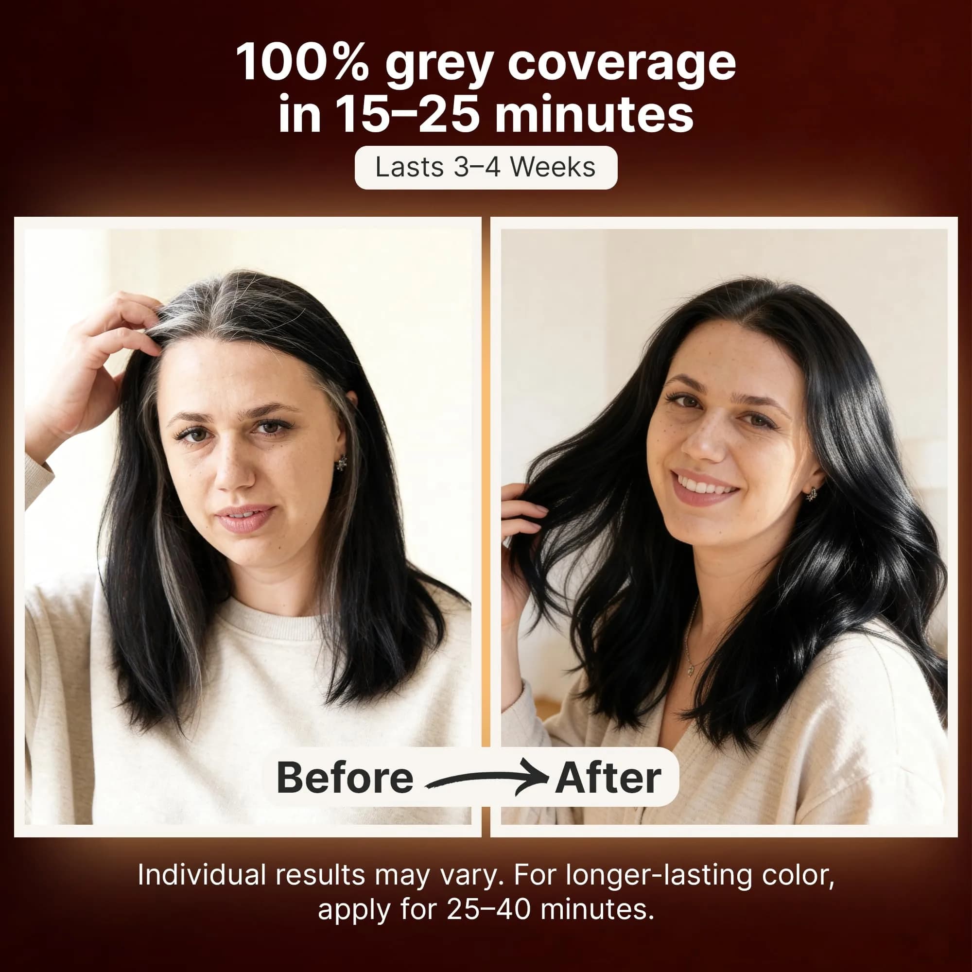 Herbishh Black Hair Dye Shampoo for Gray Hair Coverage 500ml (16.9 Fl Oz) | Ammonia-Free Semi-Permanent Color - view 3