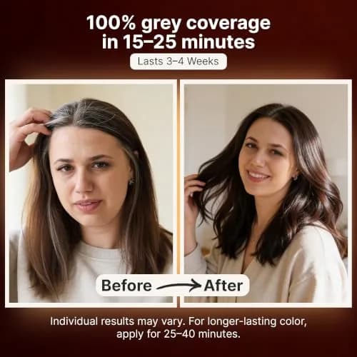 Herbishh Dark Brown Hair Dye Shampoo 500ml (16.9 Fl Oz) | Gray Hair Coverage & Conditioning thumbnail 3