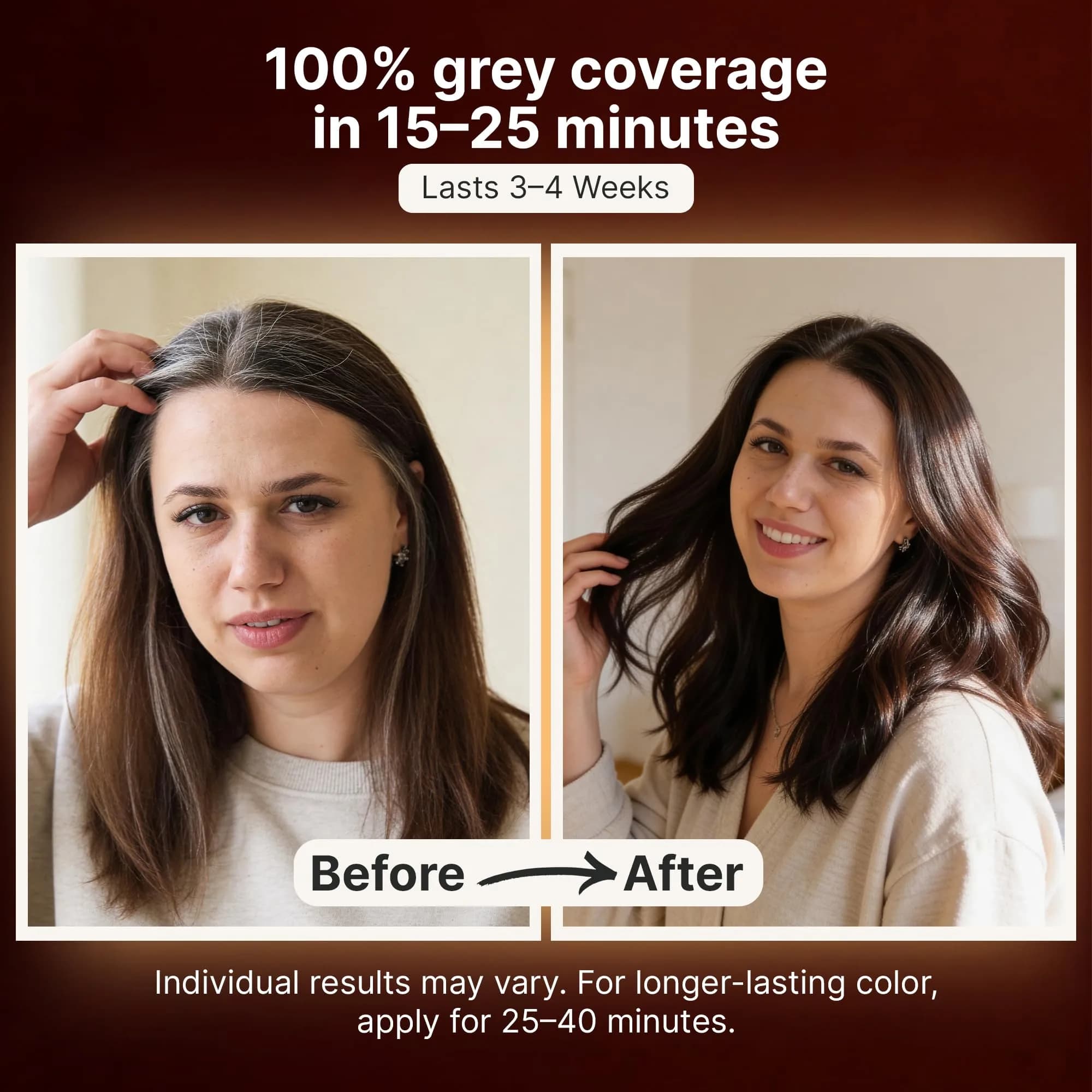 Herbishh Dark Brown Hair Dye Shampoo 500ml (16.9 Fl Oz) | Gray Hair Coverage & Conditioning - view 3