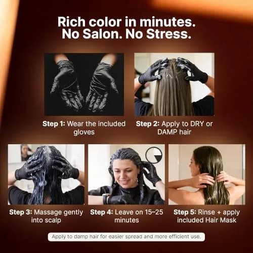 Herbishh Linen Hair Dye Shampoo 500ml | Ammonia-Free Gray Coverage & Conditioning Set thumbnail 6