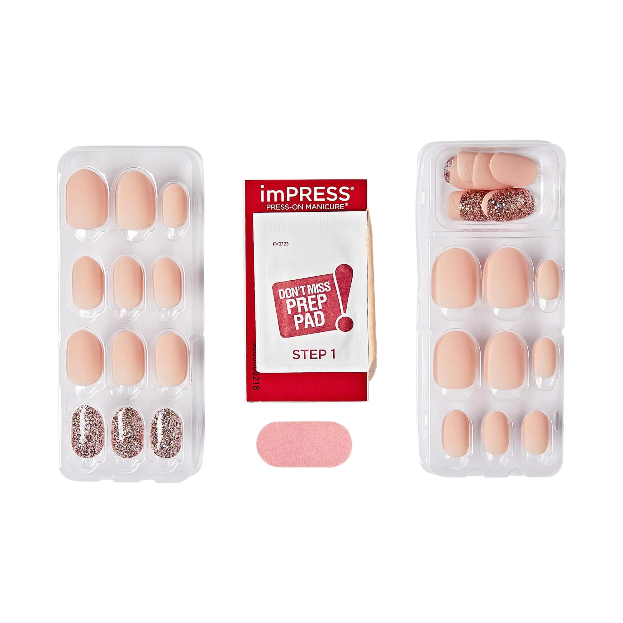 imPRESS Evanesce No Glue Mani Press On Nails, Short Oval, Beige, 30 Nails | Professional Gel Manicure in Minutes - view 4