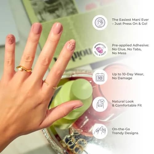 imPRESS Evanesce No Glue Mani Press On Nails, Short Oval, Beige, 30 Nails | Professional Gel Manicure in Minutes thumbnail 7