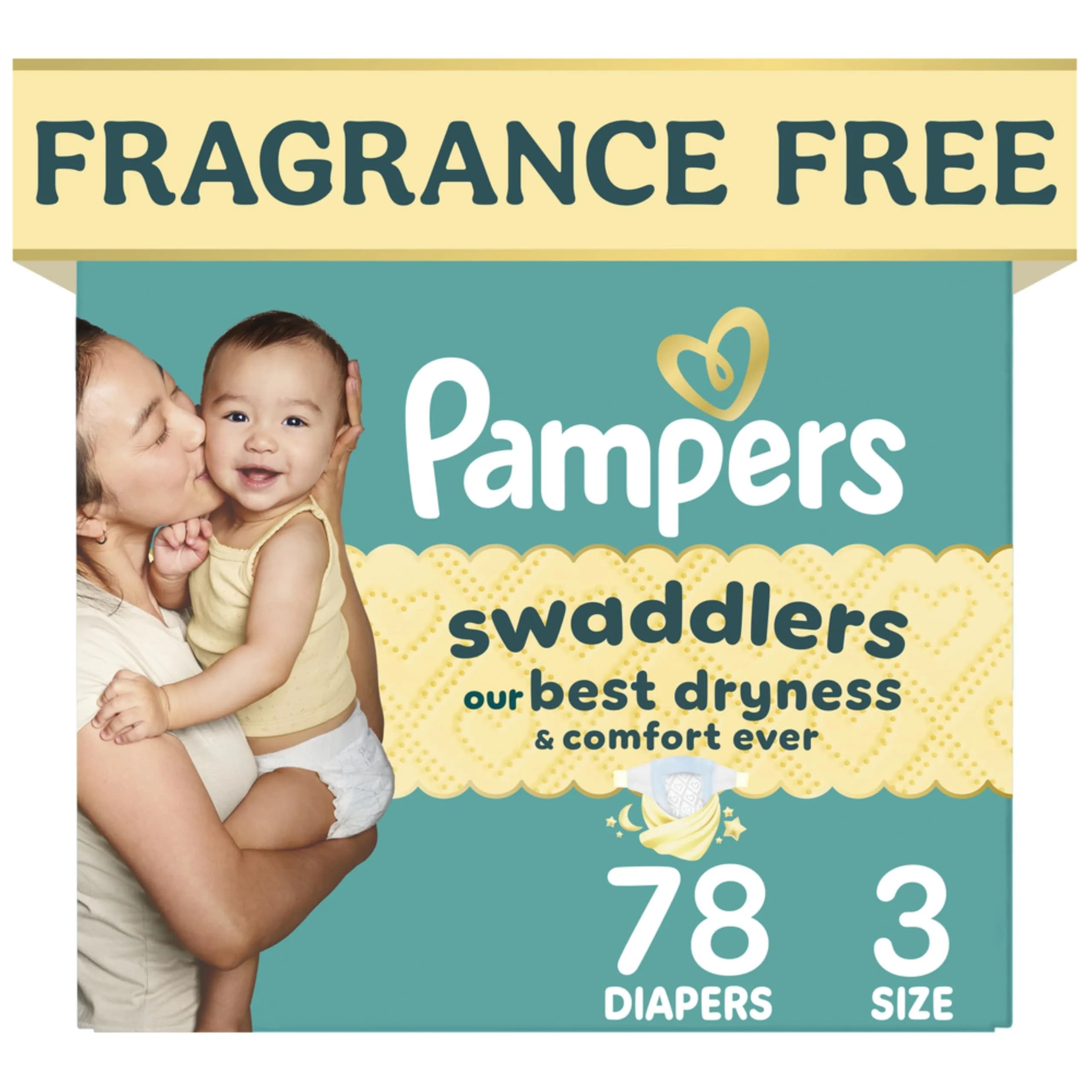 Pampers Swaddlers Diapers Size 3 (7-13 kg / 16-28 lbs) | Hypoallergenic & Fragrance-Free for Sensitive Skin — Size 3