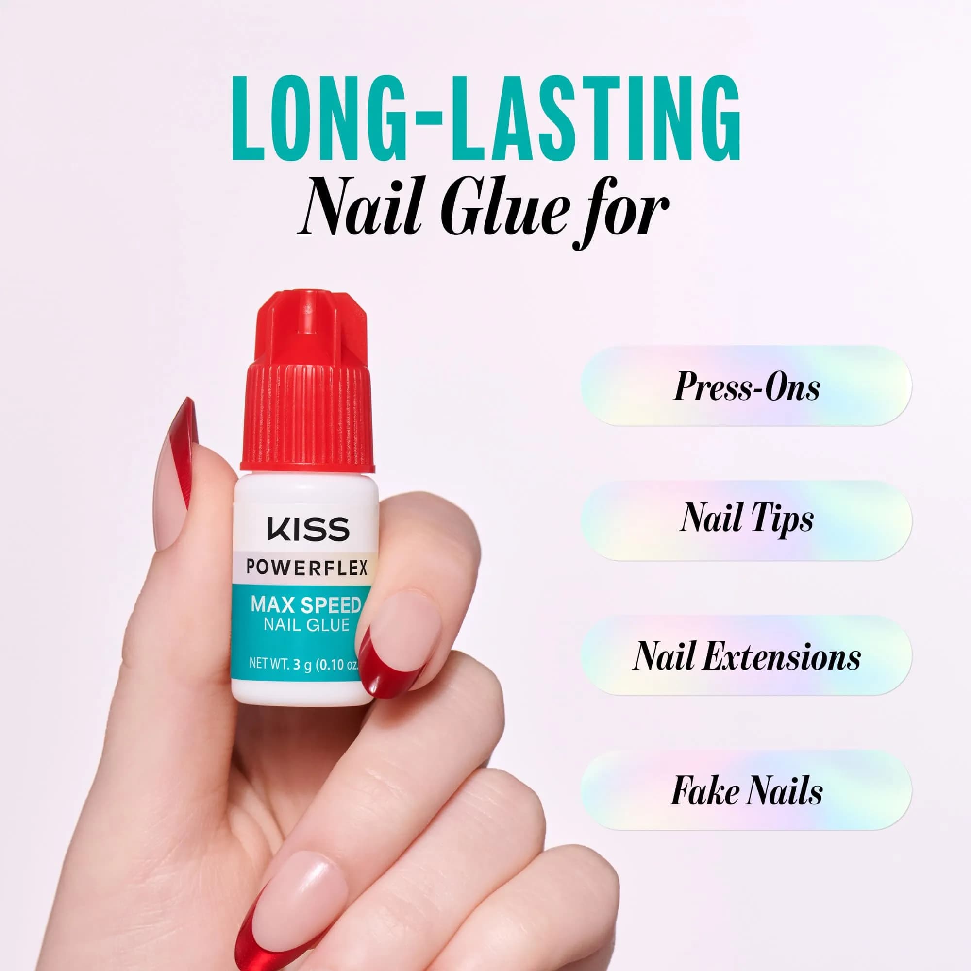 KISS PowerFlex Maximum Speed Nail Glue 3g (0.10 oz) | Fast Drying Adhesive for Press-On Nails & Repairs - view 2