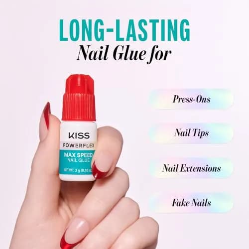 KISS PowerFlex Maximum Speed Nail Glue 3g (0.10 oz) | Fast Drying Adhesive for Press-On Nails & Repairs thumbnail 2
