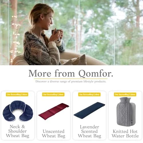 Qomfor Microwavable Heating Pad - Purple - Lavender Scented Heat Wrap for Neck, Shoulders & Period Cramps Pain Relief - Reusable Hot/Cold Therapy Bag thumbnail 6