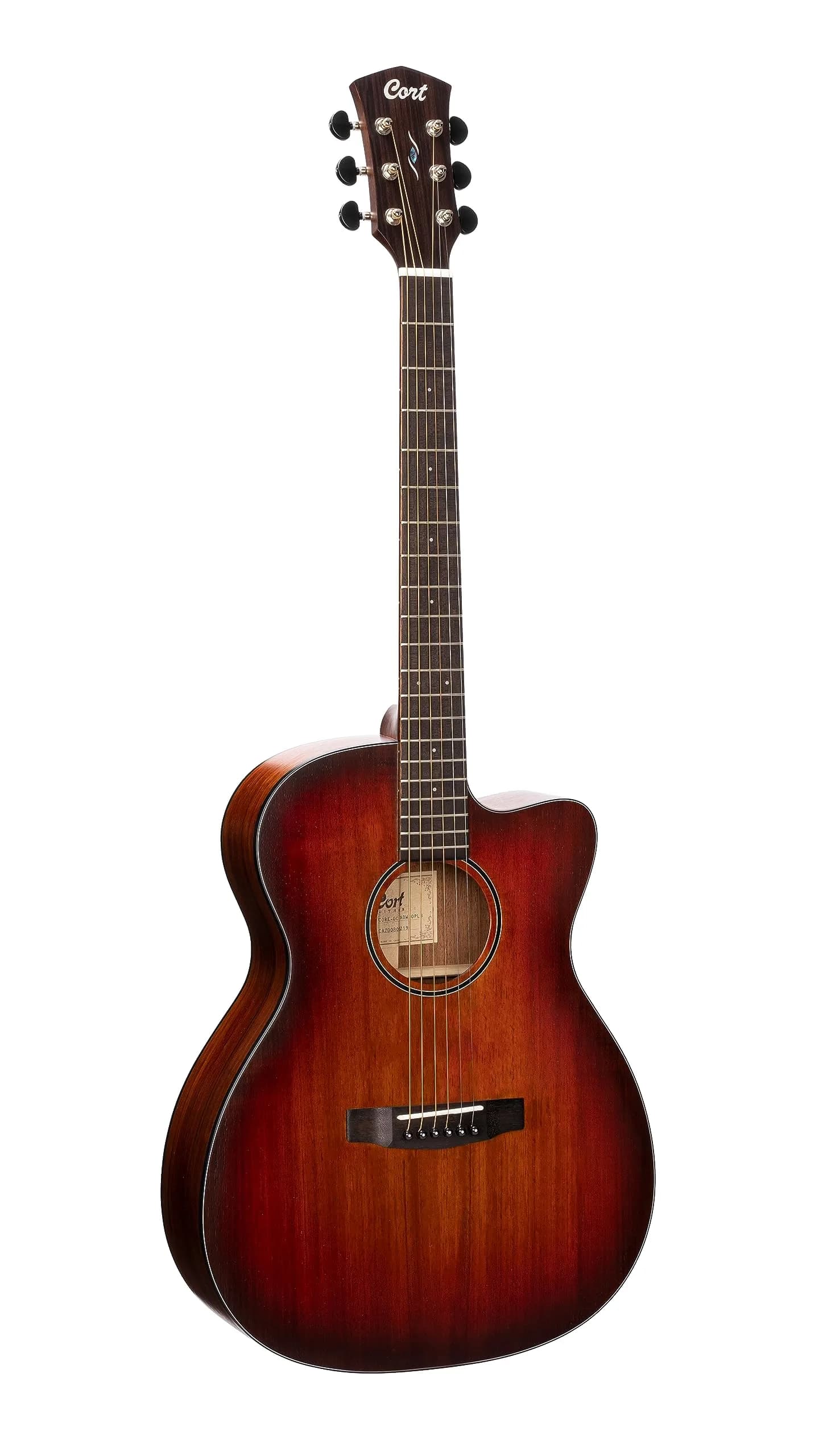 Cort G110 Double Cut HSS Full Size Acoustic Guitar | Black Open Pore Finish with Fishman EQ