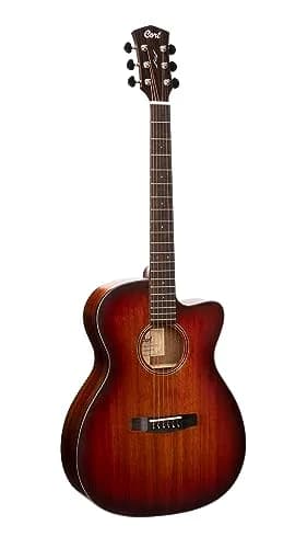 Cort G110 Double Cut HSS Full Size Acoustic Guitar | Black Open Pore Finish with Fishman EQ thumbnail 1