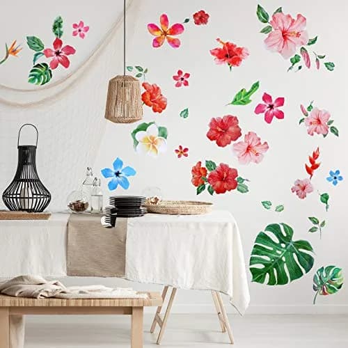 Zonon Tropical Palm Leaves Wall Decals | 66pcs Removable Stickers for Kids & Home thumbnail 6