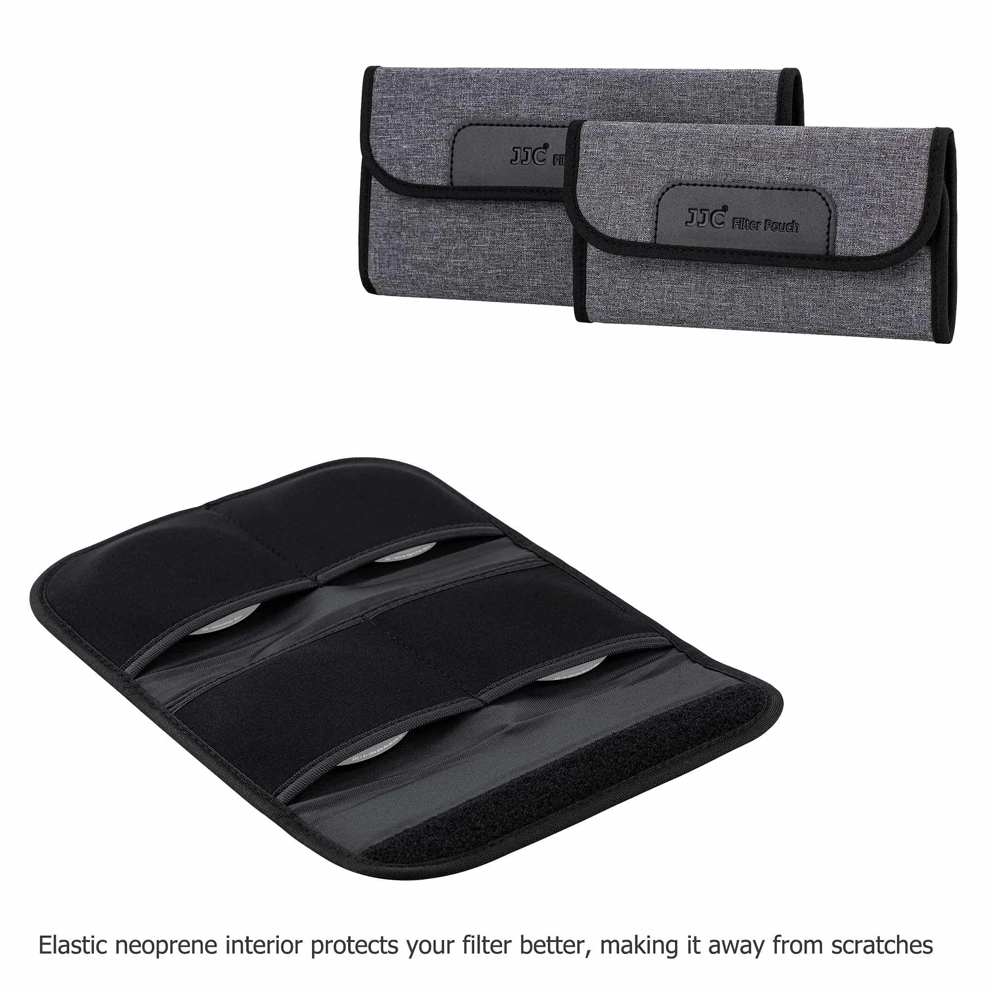 JJC 4-Pocket Lens Filter Pouch Case, Wallet for Circular Filters up to 58mm | Durable Polyester & Neoprene thumbnail 5