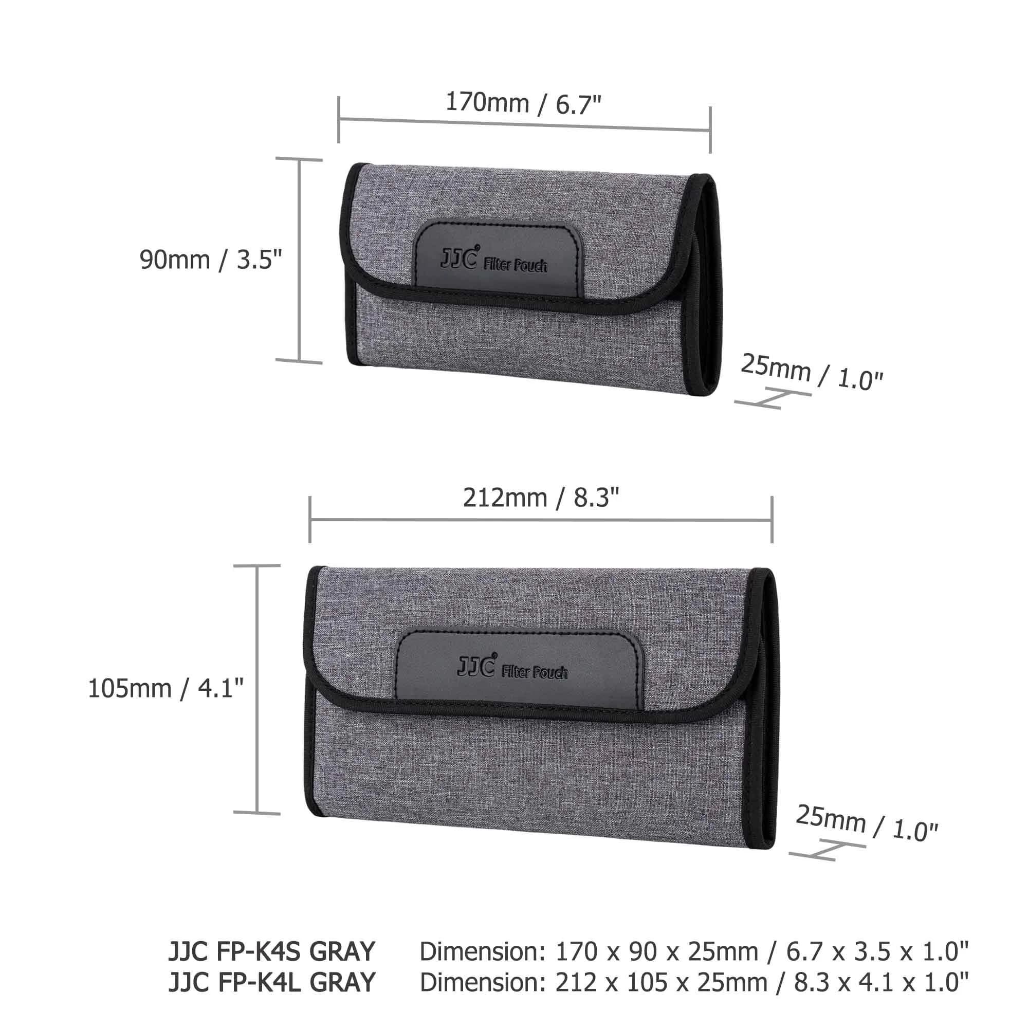 JJC 4-Pocket Lens Filter Pouch Case, Wallet for Circular Filters up to 58mm | Durable Polyester & Neoprene thumbnail 7