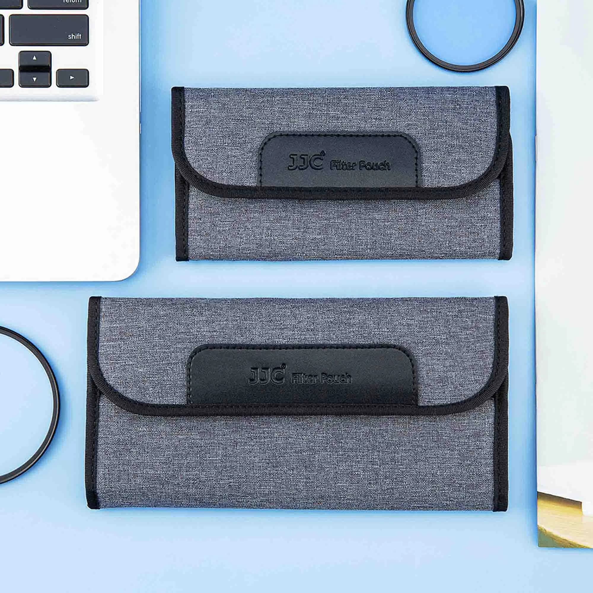 JJC 4-Pocket Lens Filter Pouch Case, Wallet for Circular Filters up to 58mm | Durable Polyester & Neoprene thumbnail 2