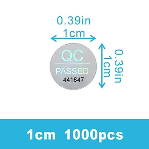 TLK&FBB Tamper Proof Labels 1100pcs | High Security Silver Hologram Stickers 1cm thumbnail 2