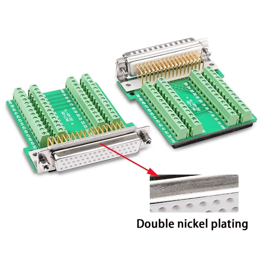 ANMBEST DB50 Female Solderless Serial Port Terminal Adapter with Gold-Plated Copper Solid Needle | 50-Pin Connector for Industrial Instrumentation - view 2