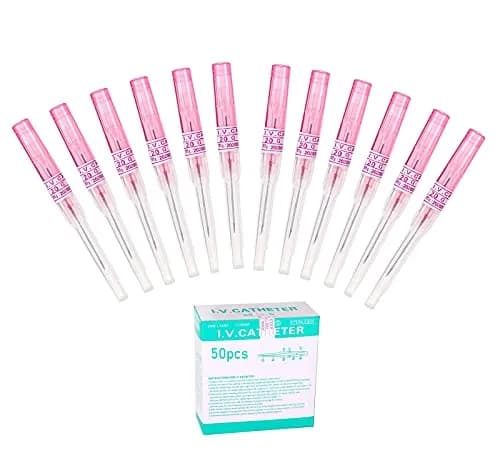 Xiboya textile Pack of 50 Catheter Piercing Needles Tattoo Piercings Tool 20G | Sterile, Medical Steel, Versatile thumbnail 1