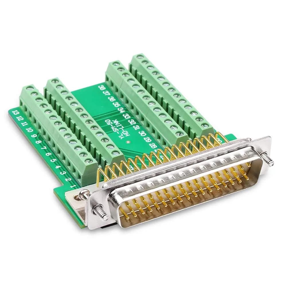ANMBEST DB44 Solderless Serial to 44 Pin Port Terminal Female Adapter | 24V 2A Industrial Grade — DB50 Male