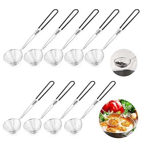 HEQISHUN Stainless Steel Spider Skimmer Spoon 27cm | Durable & Heat-Resistant Kitchen Utensil thumbnail 1