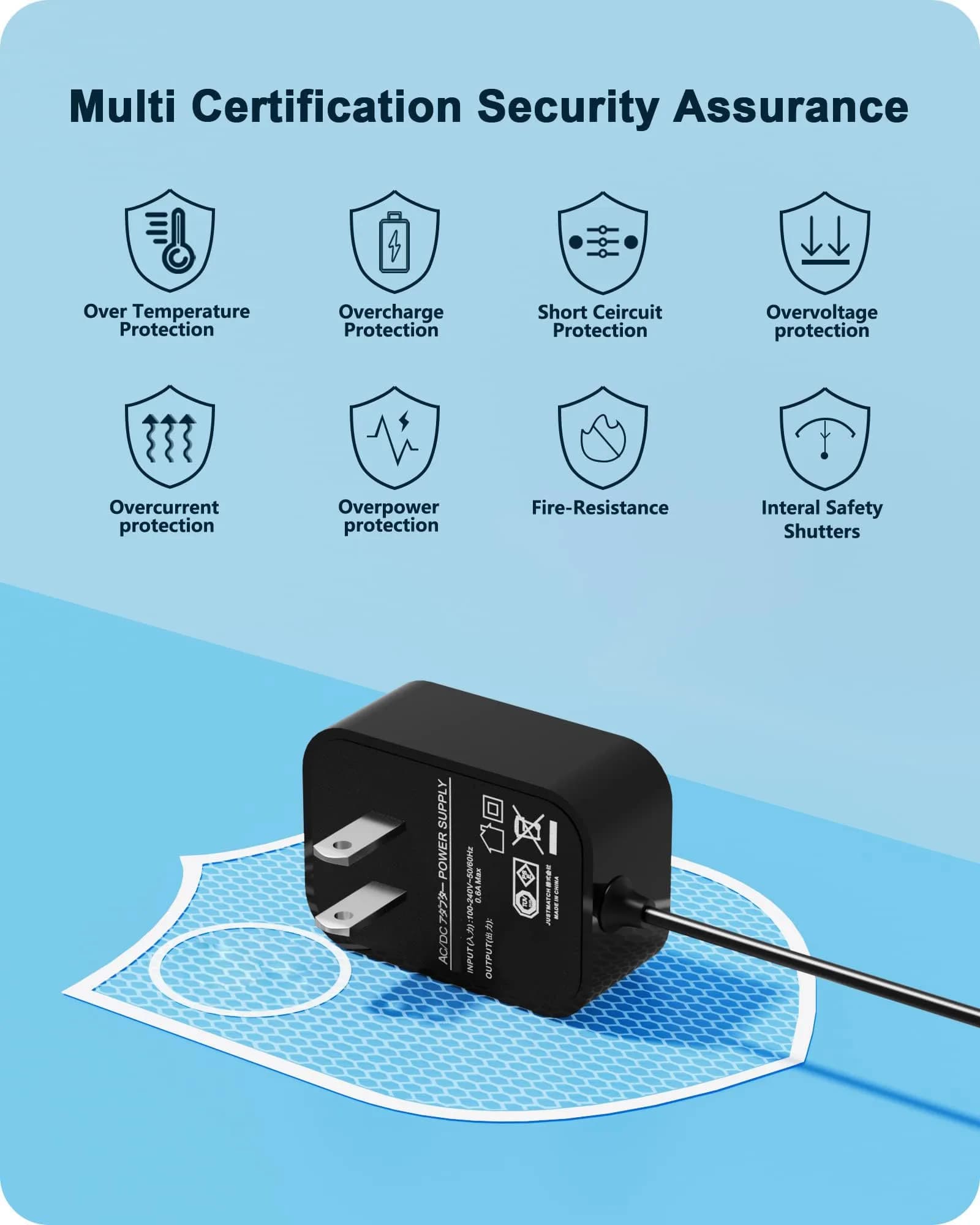 vhbw 3V Charger for Waterpik WP360 WP450 WP462 Cordless Water Flosser | 1.8M Cord, 100-240V Input - view 6