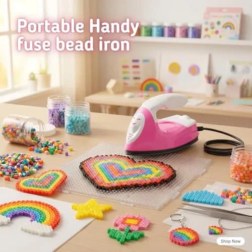 Honoson Pink Heat Pres | Mini Craft Iron with Charging Base, Portable 10x6x7cm for DIY Small Projects thumbnail 2