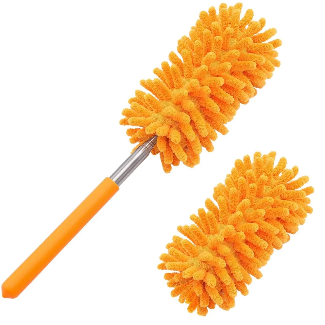 TUKUOS Feather Duster with Telescopic Pole | Washable Microfiber Heads for Dusting in India