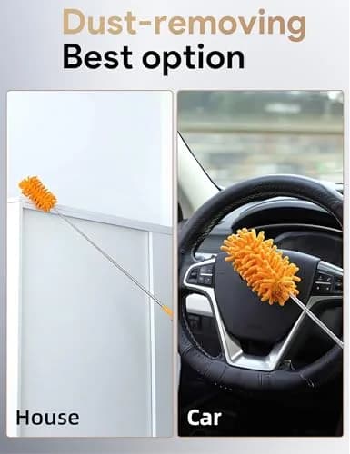 TUKUOS Feather Duster with Telescopic Pole | Washable Microfiber Heads for Dusting in India thumbnail 4