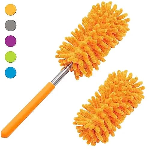 TUKUOS Feather Duster with Telescopic Pole | Washable Microfiber Heads for Dusting in India thumbnail 7
