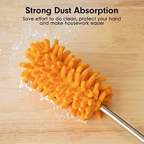 TUKUOS Feather Duster with Telescopic Pole | Washable Microfiber Heads for Dusting in India thumbnail 3