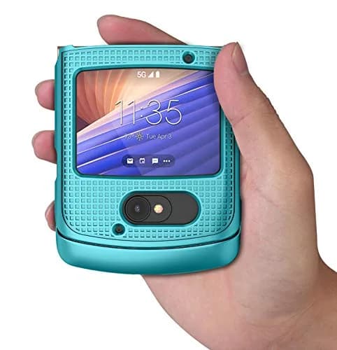 Nakedcellphone Grid Series Flip Phone Case for Motorola RAZR 5G (2020) - Teal Mint thumbnail 5
