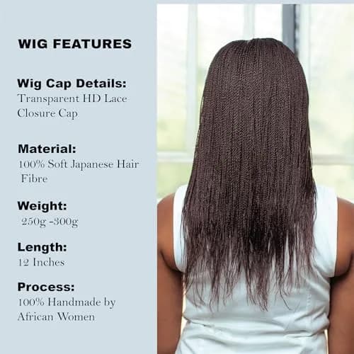Wow Braids Twisted Wigs 12 Inch Micro Twist Synthetic Wig for Black Women thumbnail 4