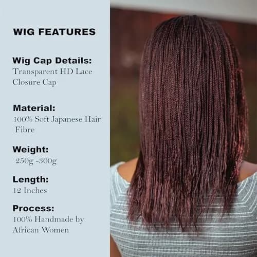 Wow Braids Micro Twist Wigs, 12 Inch Synthetic Braided Wig for Black Women | Natural Look & Easy Style thumbnail 4