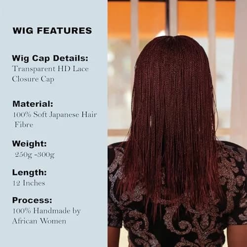 Wow Braids Twisted Wigs, Micro Million Twist Wig - Color 35 - 12 Inches | Realistic Synthetic Braids for Black Women thumbnail 4