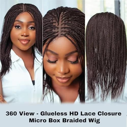 Wow Braids Micro Box Braid Wig 12 Inch Color 33 | Natural Realistic Look (70-120 chars) thumbnail 5