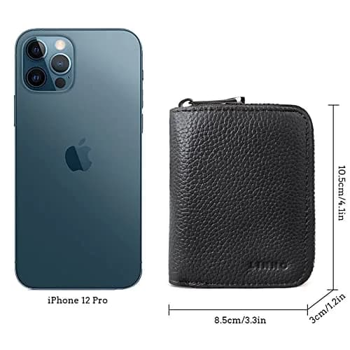 Linno RFID Genuine Leather Credit Card Holder Small Wallet with Zipper | 20 Slots thumbnail 6