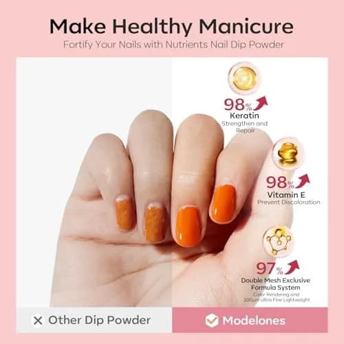 modelones Dip Powder Nail Starter Kit 40 Pcs 20 Colors | Natural Finish, No Lamp Needed, Easy DIY thumbnail 7