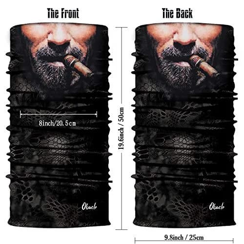 Obacle Skull Face Mask Half - Beard Men With Cigar Design for Dust, Wind, UV Protection - view 2