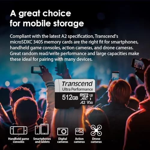Transcend 256GB microSDXC UHS-I U3 Memory Card - 160MB/s Read Speed thumbnail 3