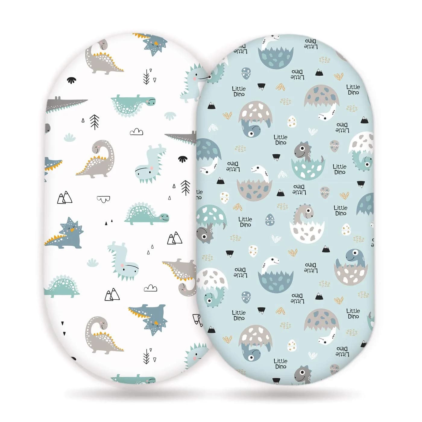 GRSSDER Fitted Bassinet Sheet Set 2 Pack | Ultra Soft Jersey Knit for Baby Cradle & Moses Basket — Blue