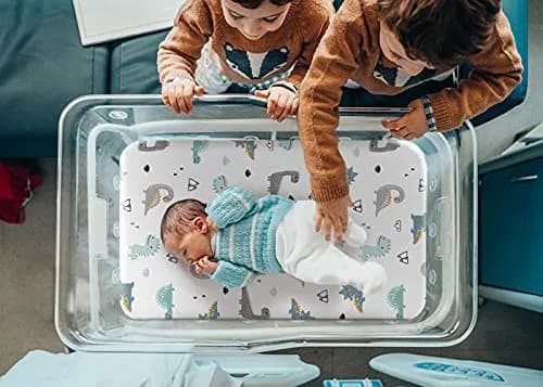 GRSSDER Fitted Bassinet Sheet Set 2 Pack | Ultra Soft Jersey Knit for Baby Cradle & Moses Basket thumbnail 3