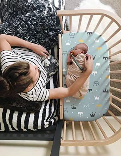 GRSSDER Fitted Bassinet Sheet Set 2 Pack | Ultra Soft Jersey Knit for Rectangle, Oval, Hourglass Bassinet Mattress thumbnail 3