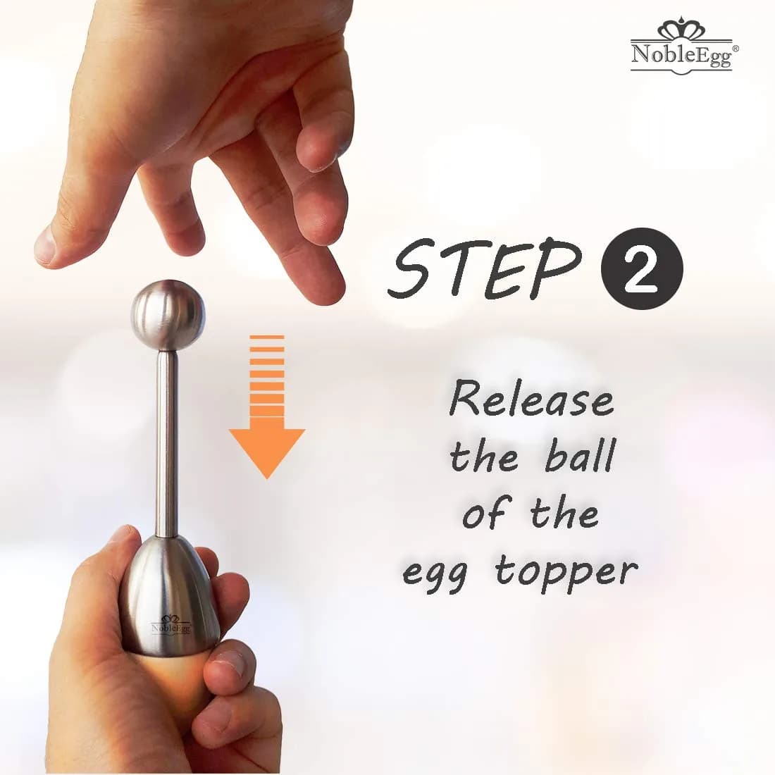 NobleEgg Egg Topper Opener Cracker with 2 Spoons | Stainless Steel Soft-Boiled Egg Cutter - view 3