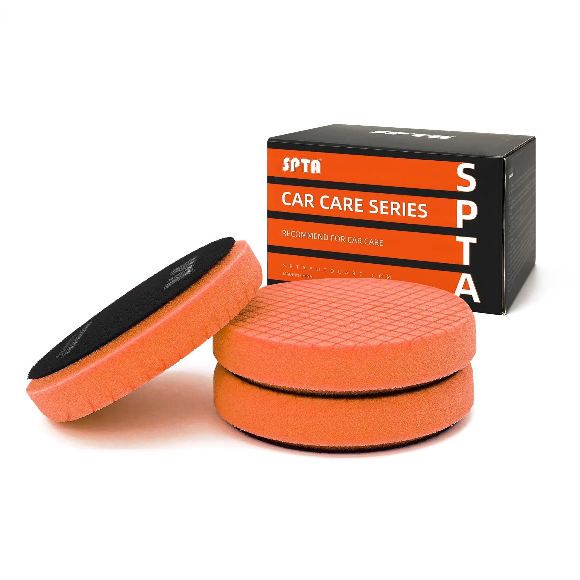 SPTA Red T10 Ultra-Fine Finishing Polishing Pad 6.5 Inch (165mm) | Swirl-Free Gloss Finish — 3Pcs Orange T60 Light Cut